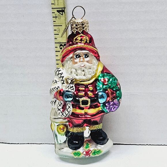 Christopher Radko Collectibles Red Hot Santa Little Gem Fireman Ornament - Picture 1 of 4